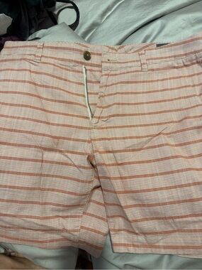 Bonobos Men's Striped orange/Pink Cotton Blend Shorts